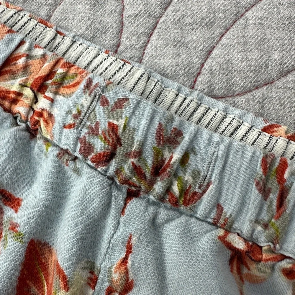 Soft Surroundings Pajama Pants Blue‎ Floral Divine Flannel 2ED79 / Women's Small